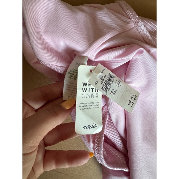 NWT Aerie Ribbed Pink‎ One Piece Swimsuit XL - Picture 3 of 3
